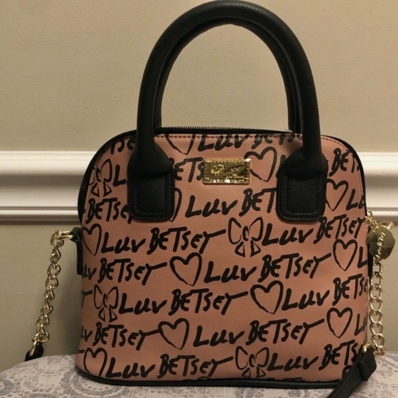 Betsey Johnson Handbags - *BETSEY JOHNSON* - Natural x Black Satchel Bag